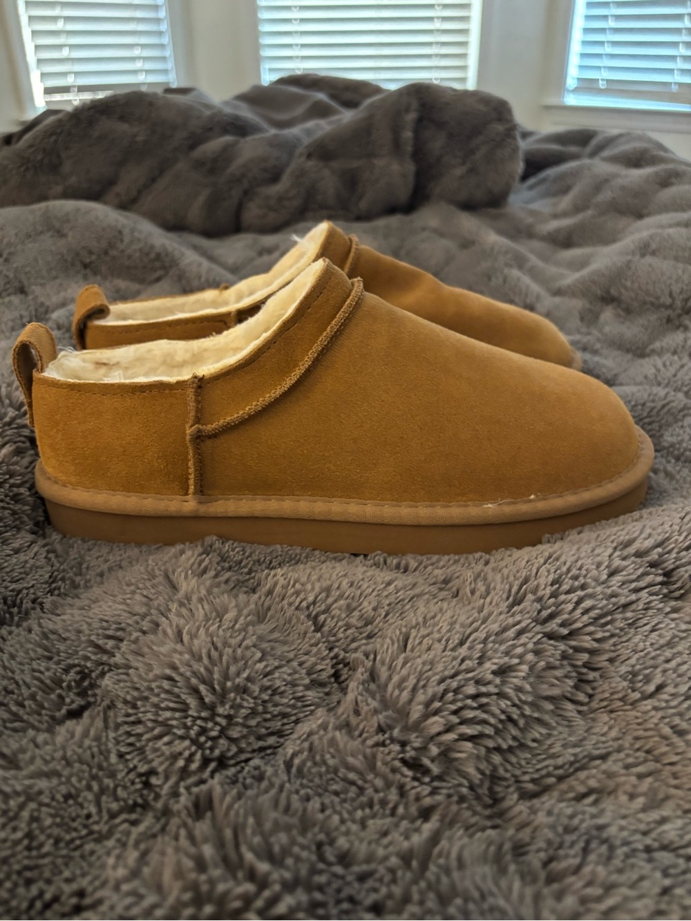 Cozy Shearling-Lined Ankle Booties in Chestnut